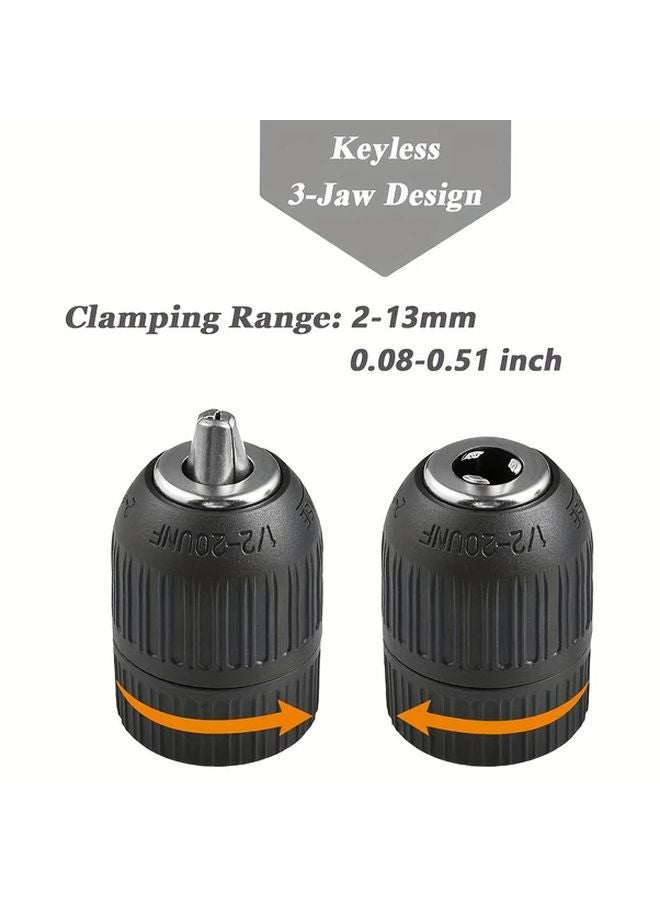 4 Pcs Self Locking Keyless Drill Chuck Set with Hex Sockets and Drill Bits - Image 4